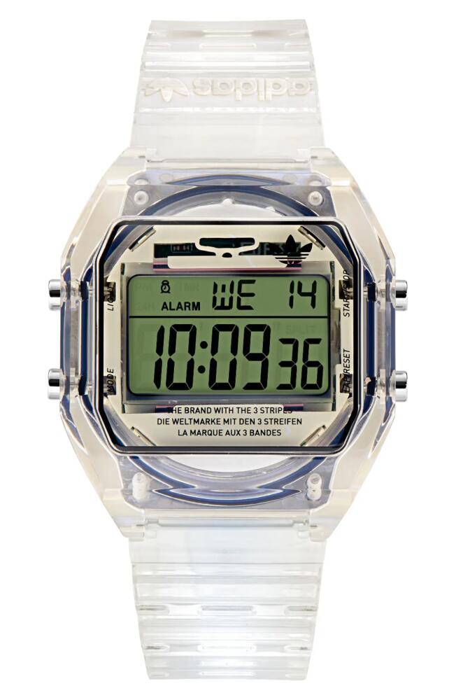 adidas AO Street Translucent Resin Strap Watch in Off White Cover