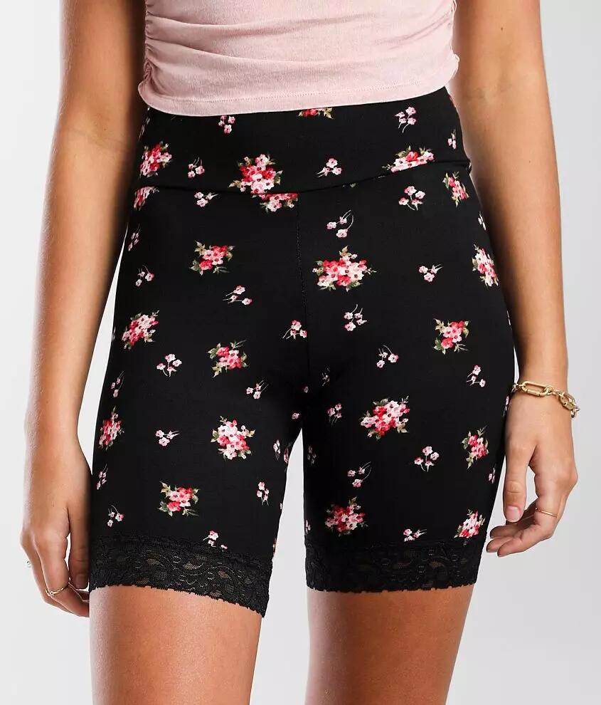 FITZ + EDDI Floral Lace Trim Biker Short Cover