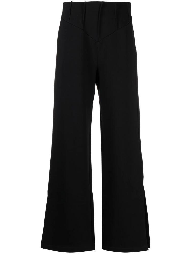 GCDS wide-leg cotton-jersey trousers - Black Cover