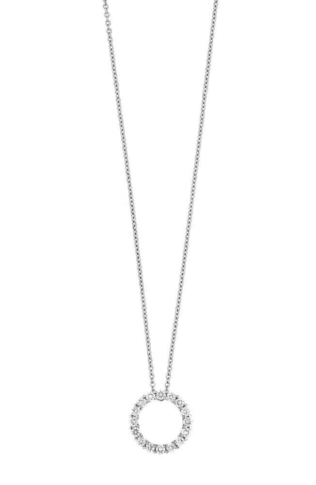 Bony Levy Liora Diamond Circle Pendant Necklace in 18K White Gold Cover