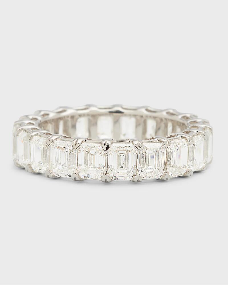 Neiman Marcus Diamonds 18K White Gold Emerald-Cut Diamond Eternity Band Ring, 6.0tcw Cover