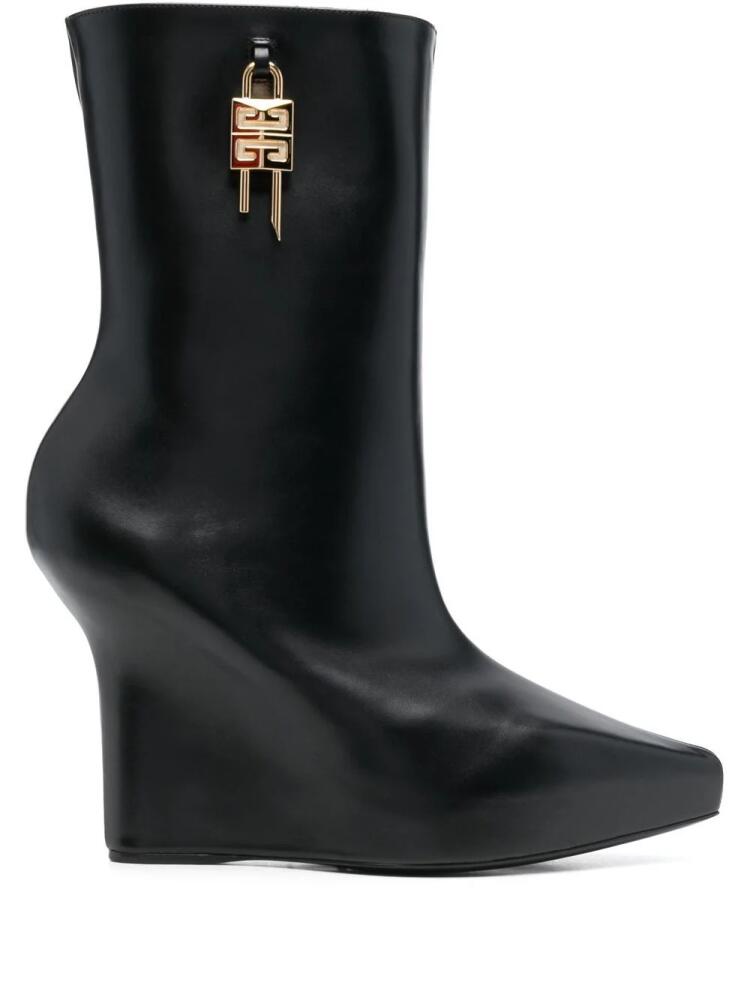 Givenchy 4 Lock leather wedge boots - Black Cover