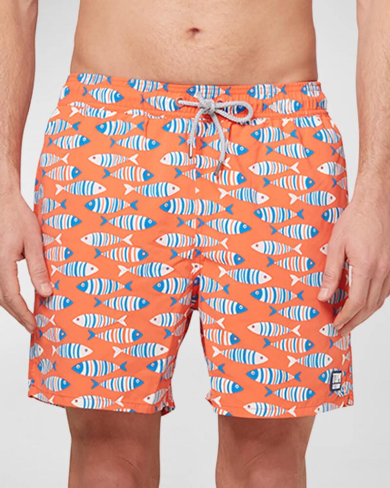 Tom & Teddy Men's Fish-Print Swim Shorts Cover