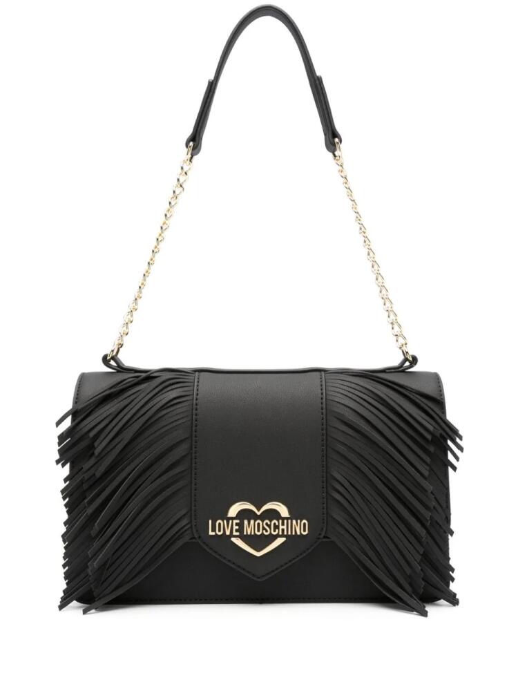 Love Moschino fringed shoulder bag - Black Cover