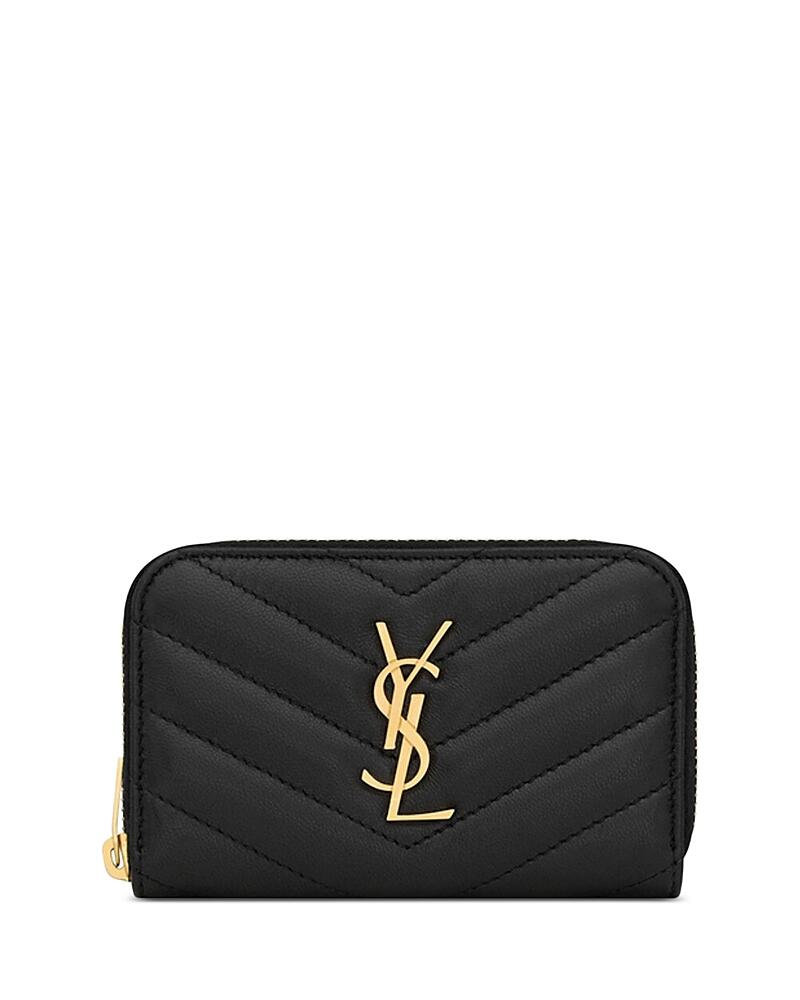 Saint Laurent Cassandre Matelasse Coin Card Wallet in Lambskin Cover