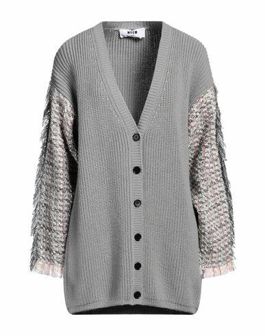 Msgm Woman Cardigan Grey Virgin Wool, Acrylic, Cotton, Polyester, Wool Cover