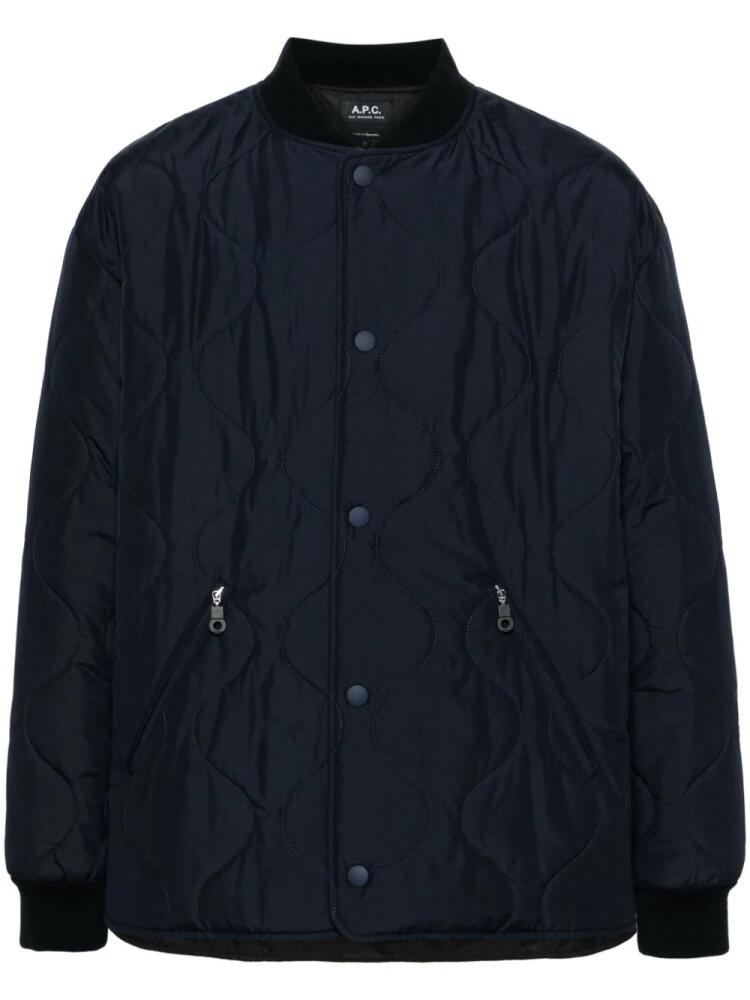 A.P.C. Florent quilted bomber jacket - Blue Cover