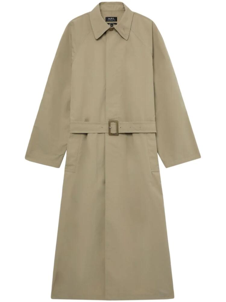 A.P.C. pointed-collar belted trench coat - Neutrals Cover