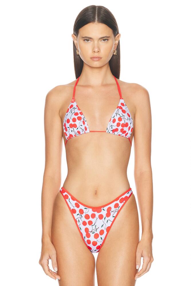 Heavy Manners X Elsa Hosk Double String Bikini Top in Red Cover