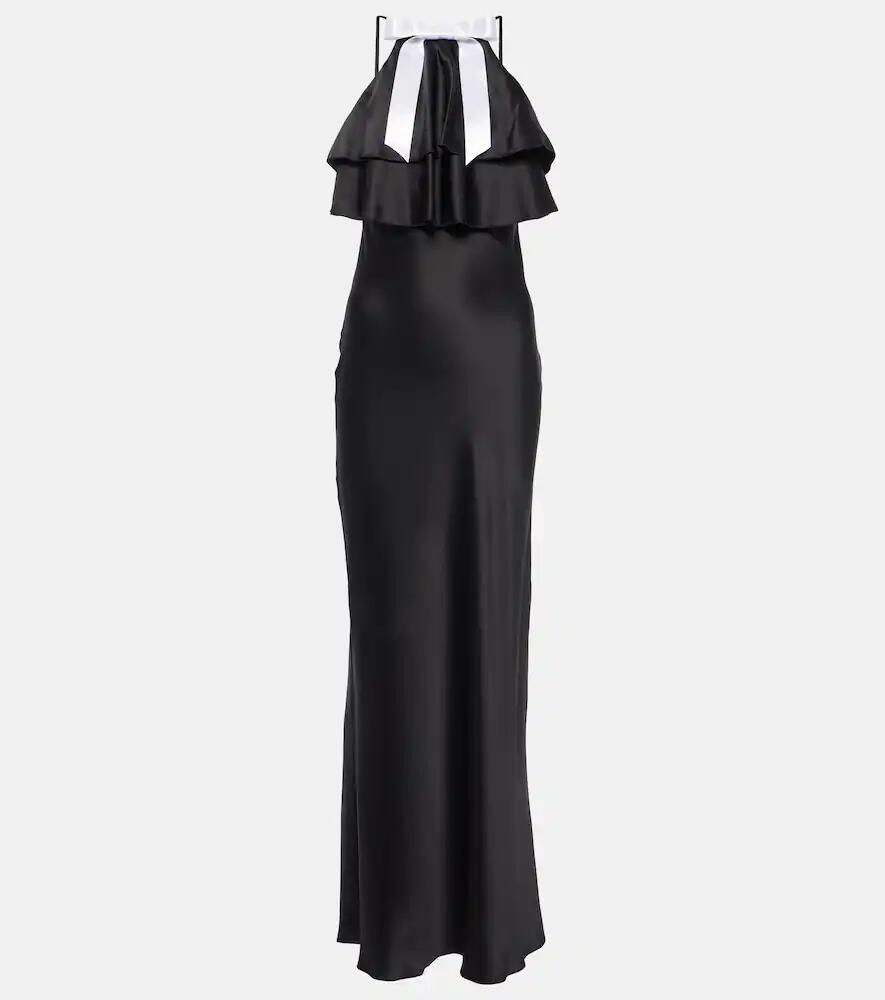 Rodarte Bow-detail halterneck silk satin gown Cover