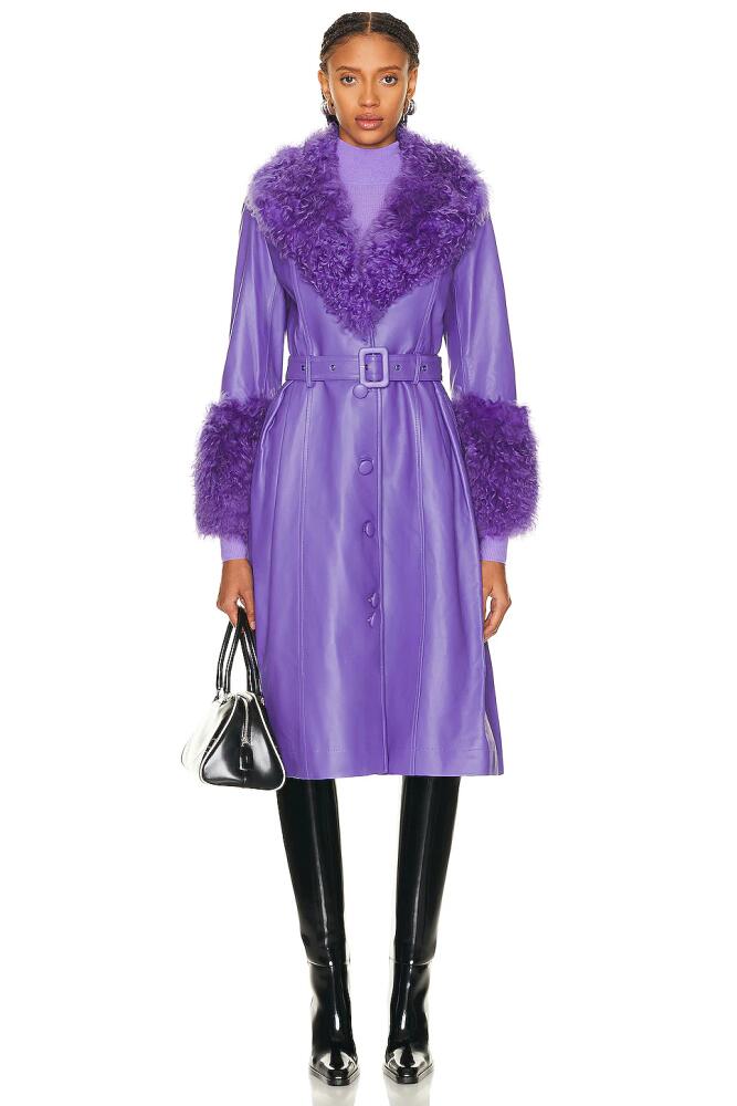 Saks Potts Foxy Shearling Coat in Purple Cover