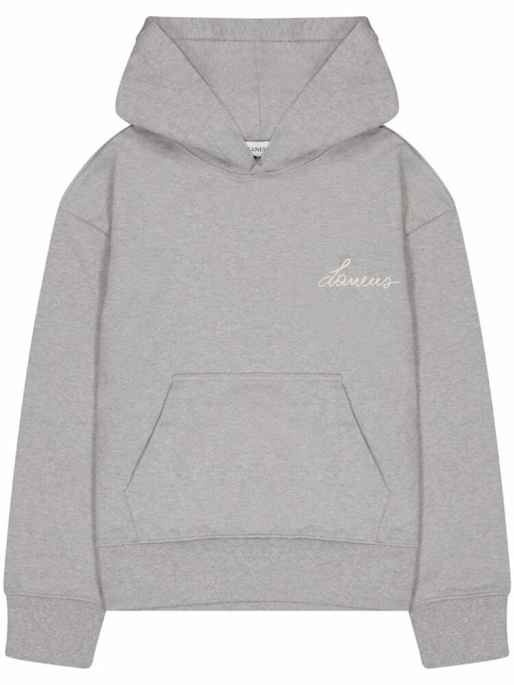 Laneus logo-embroidered hoodie - Grey Cover