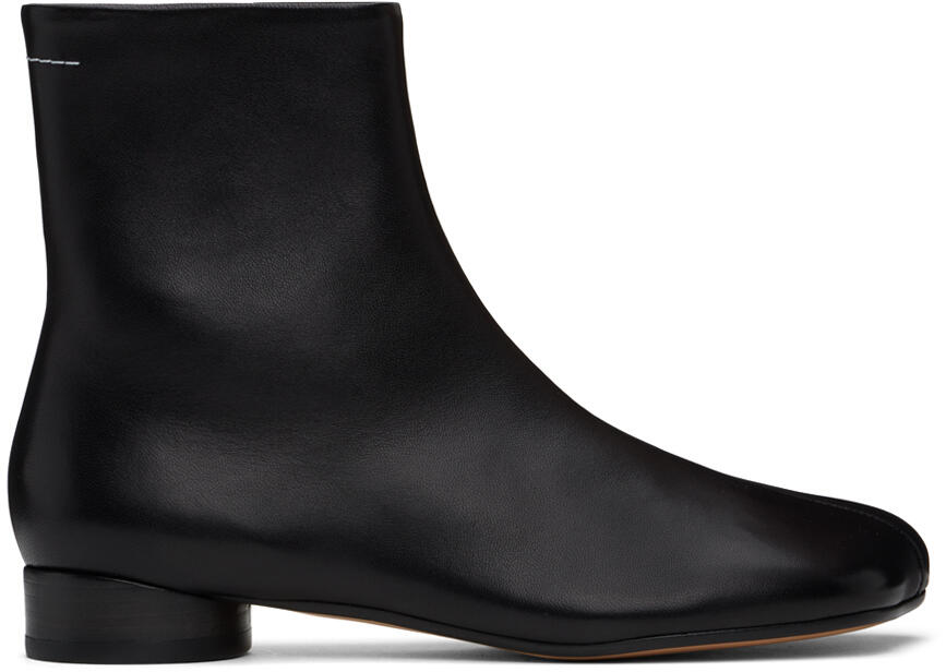 MM6 Maison Margiela Black Anatomic Ankle Boots Cover