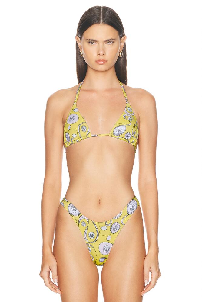 Heavy Manners X Elsa Hosk Double String Bikini Top in Yellow Cover