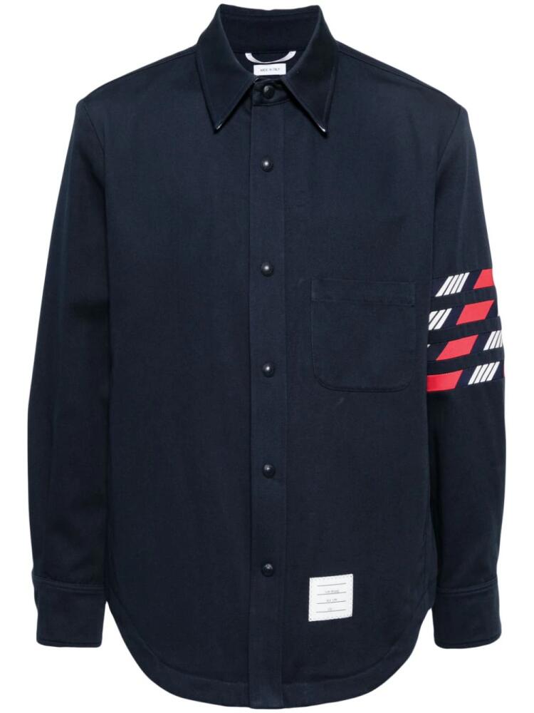 Thom Browne 4-Bar cotton shirt jacket - Blue Cover