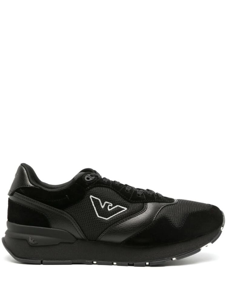 Emporio Armani mesh-panel low-top sneakers - Black Cover