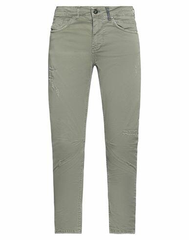 Displaj Man Pants Military green Cotton, Elastane Cover