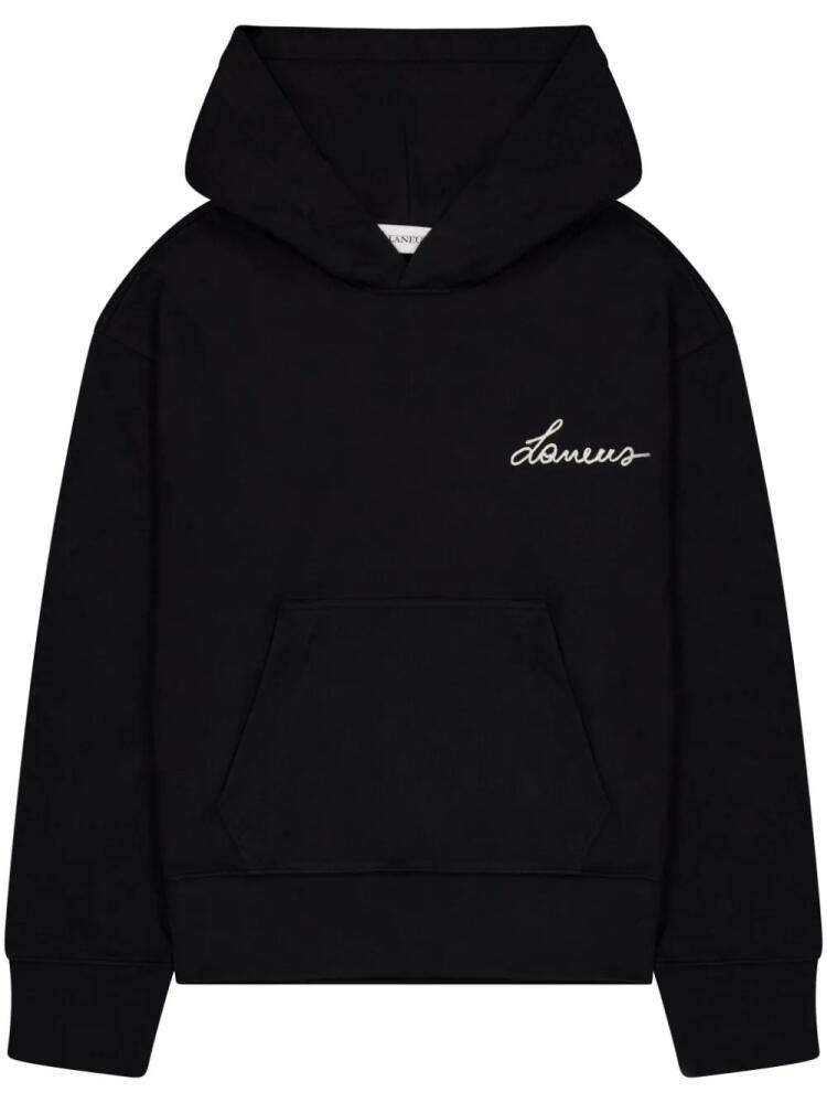 Laneus logo-embroidered hoodie - Black Cover