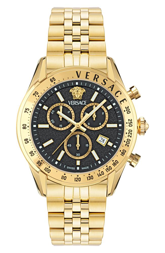 Versace Master Chronograph Bracelet Watch, 44mm in Ip Yellow Gold Cover