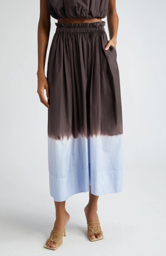 A. L.C. Gina Colorblock Tie Dye Cotton Skirt in Sky Blue/Fudge Cover