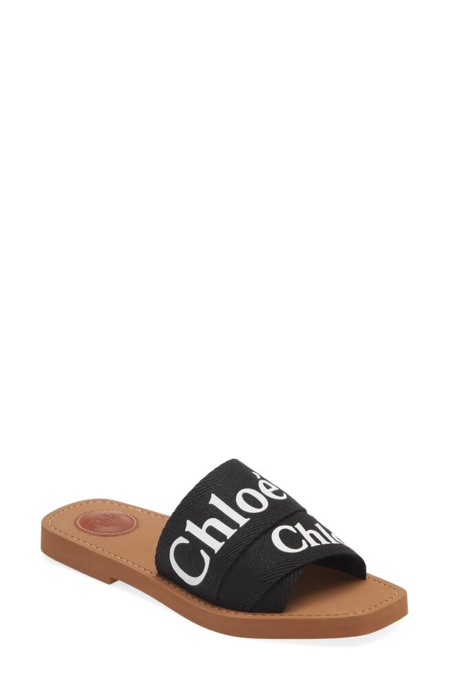 Chloé Woody Logo Slide Sandal in Black Cover