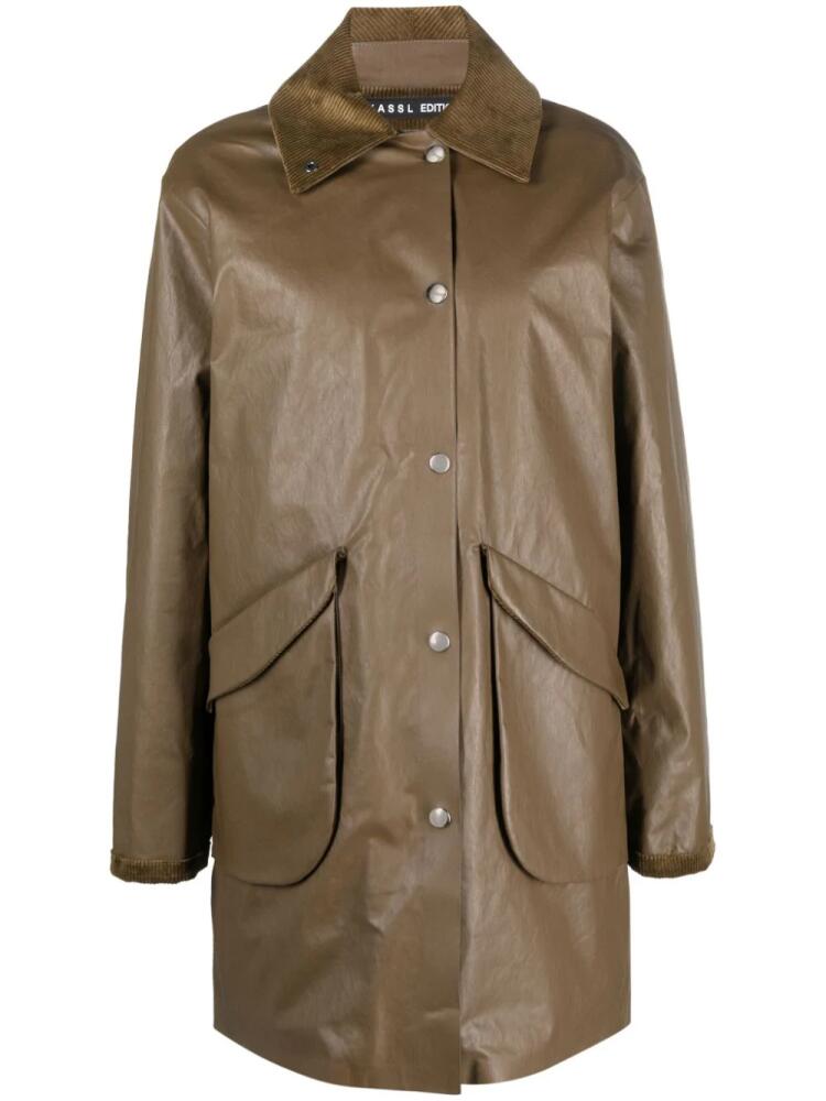 KASSL Editions corduroy-collar button-up coat - Brown Cover