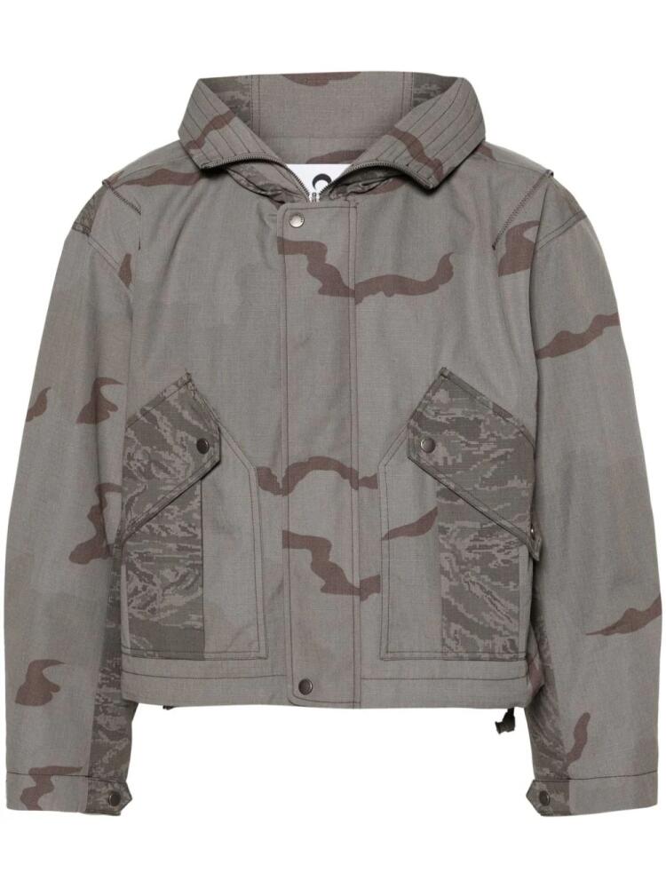 Marine Serre camouflage-print hooded jacket - Grey Cover