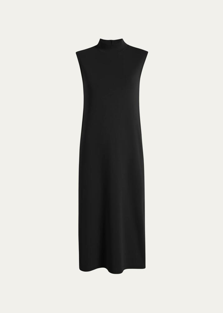 Another Tomorrow Luxe Seamed Organic Cotton Midi Dress Cover