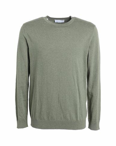 Selected Homme Man Sweater Sage green Pima Cotton Cover