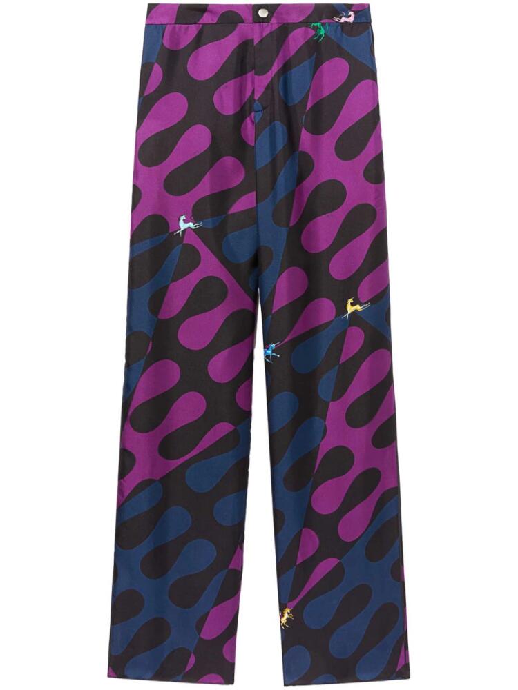 PUCCI Leocorno-print straight-leg trousers - Blue Cover