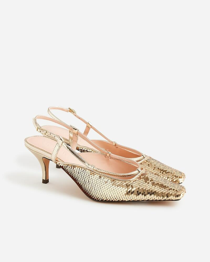 J.Crew Leona slingback heels with paillettes Cover