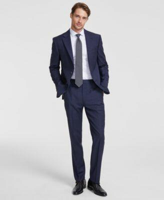 Calvin Klein Mens Slim Fit Wool Blend Stretch Suit Cover