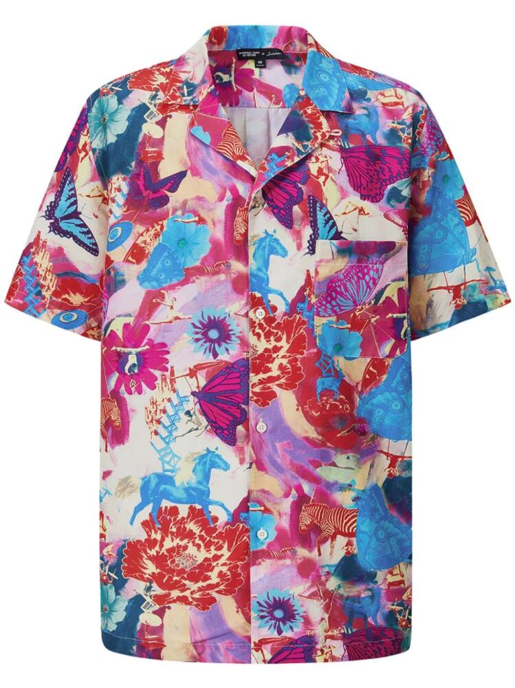 Shanghai Tang x Jacky Tsai graphic-print shirt - Pink Cover