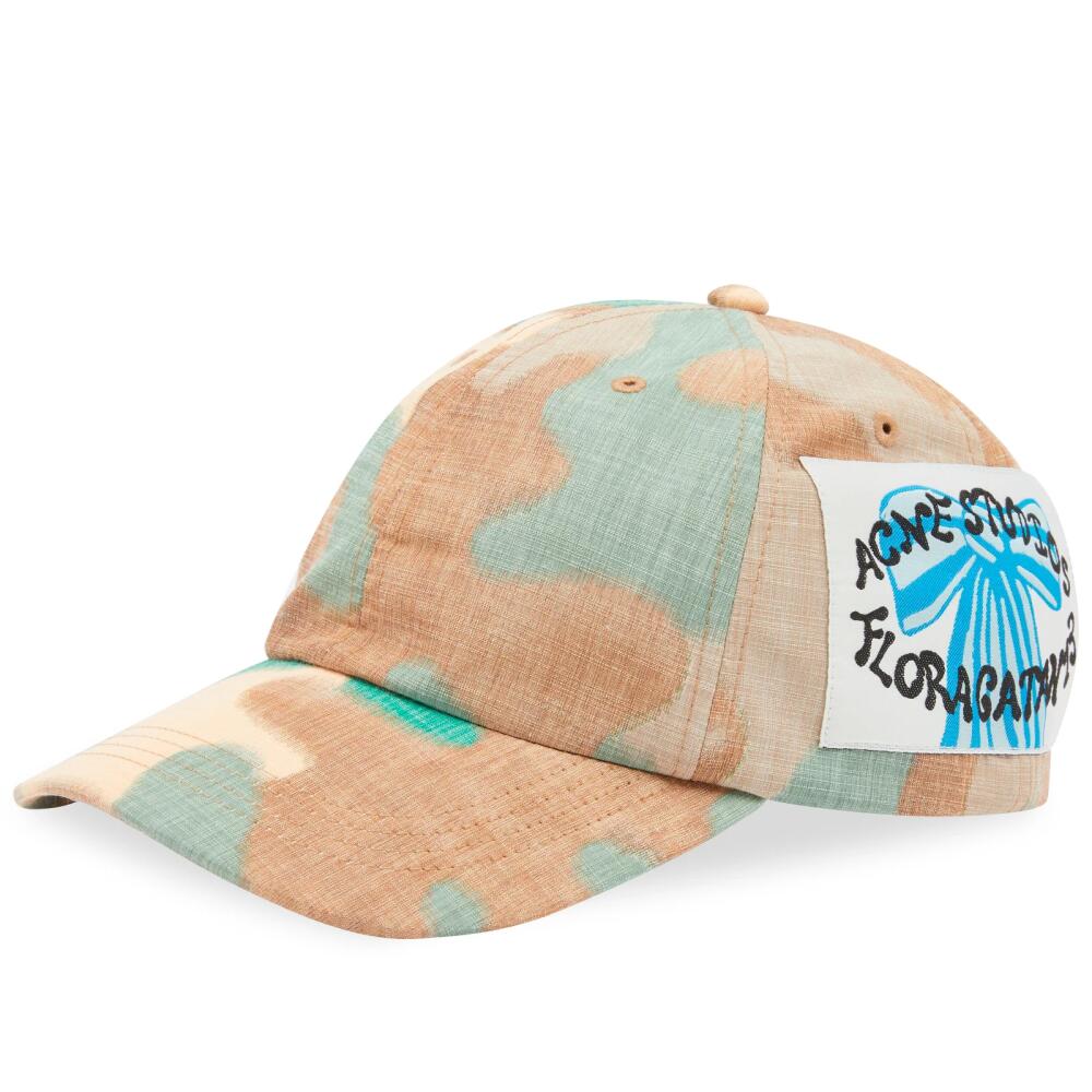 Acne Studios Men's Carliy Camouflage Cap in Orange/Green Cover