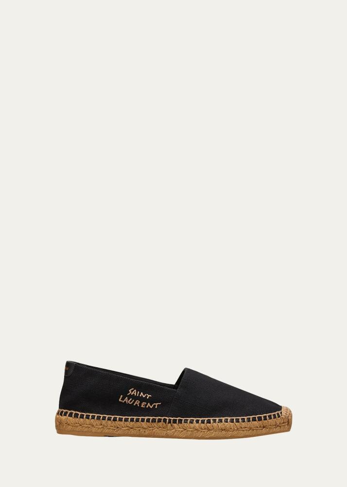 Saint Laurent Men's Logo-Stitched Canvas Espadrilles Cover