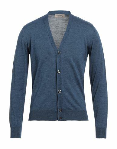 Tsd12 Man Cardigan Slate blue Merino Wool, Acrylic Cover