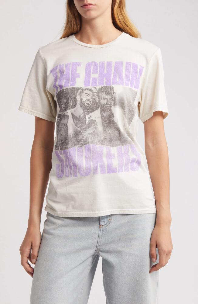 Philcos Chainsmokers Oversize Cotton Graphic T-Shirt in Cream Cover