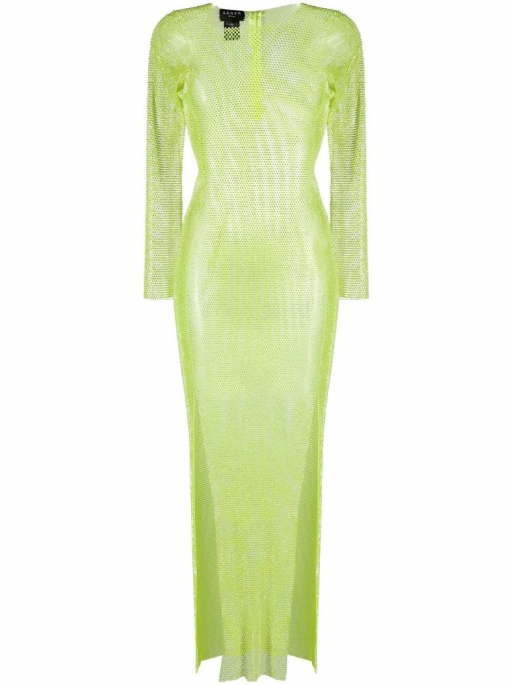 Santa Brands Diamonds rhinestone-embellished mesh maxi dress - Green Cover