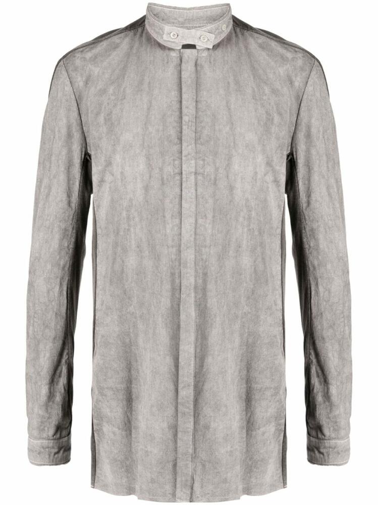 Boris Bidjan Saberi stand-up-collar cotton shirt - Grey Cover