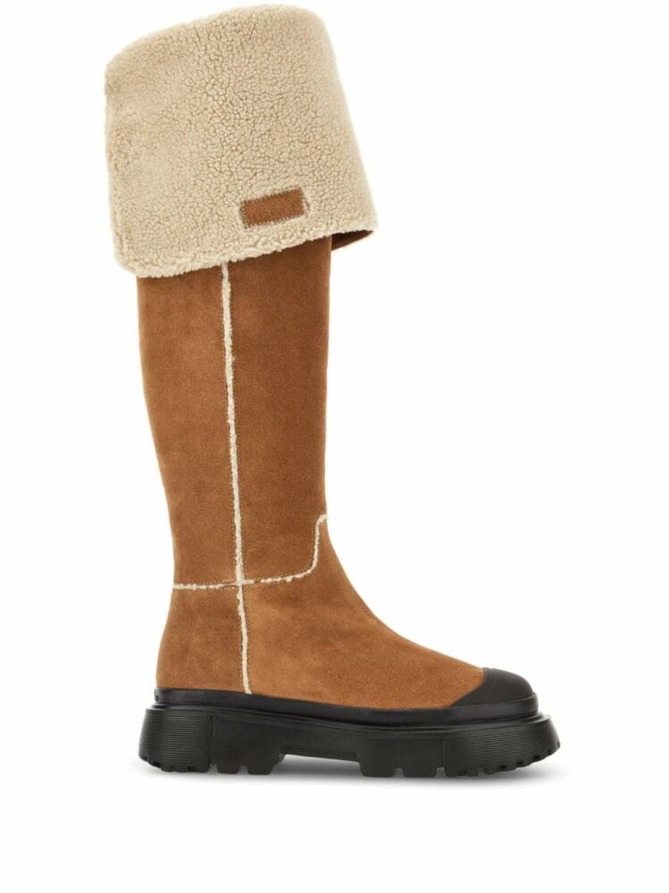 Hogan shearling-detailing suede boots - Neutrals Cover