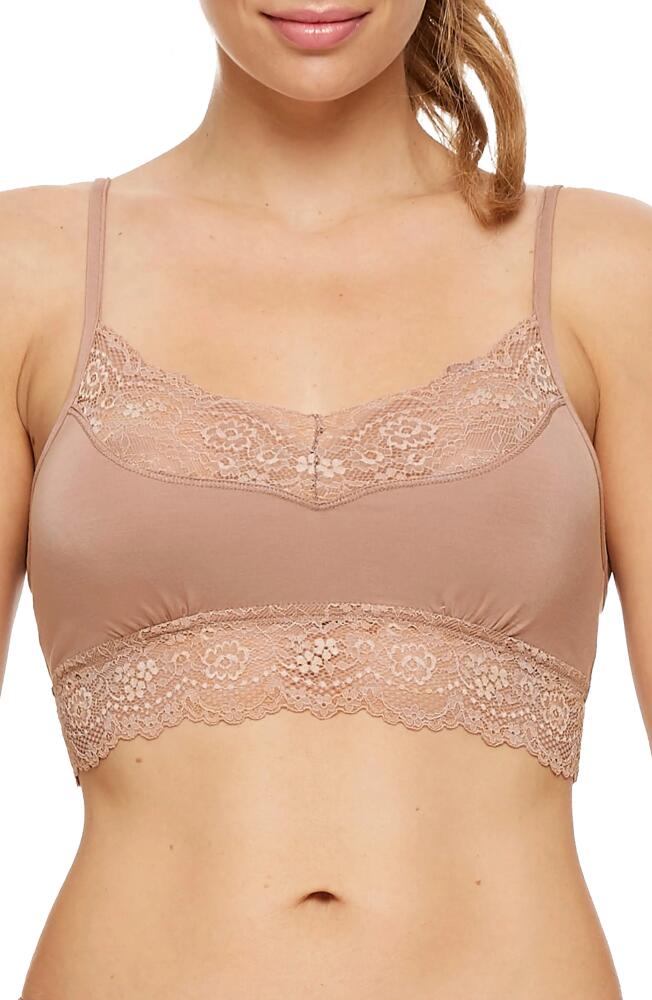 Montelle Intimates Lace Trim Bralette in Nutmeg Cover