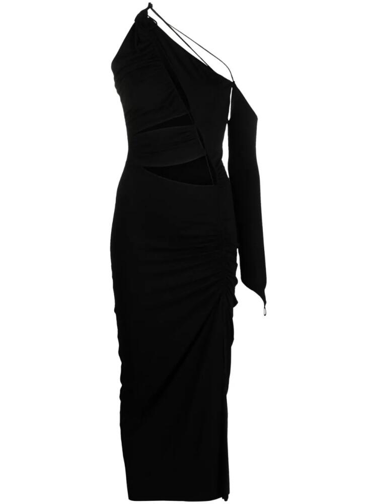 MANURI one-shoulder cut-out midi dress - Black Cover