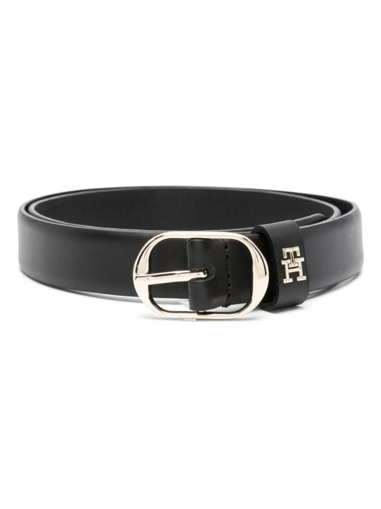 Tommy Hilfiger logo-plaque leather belt - Black Cover