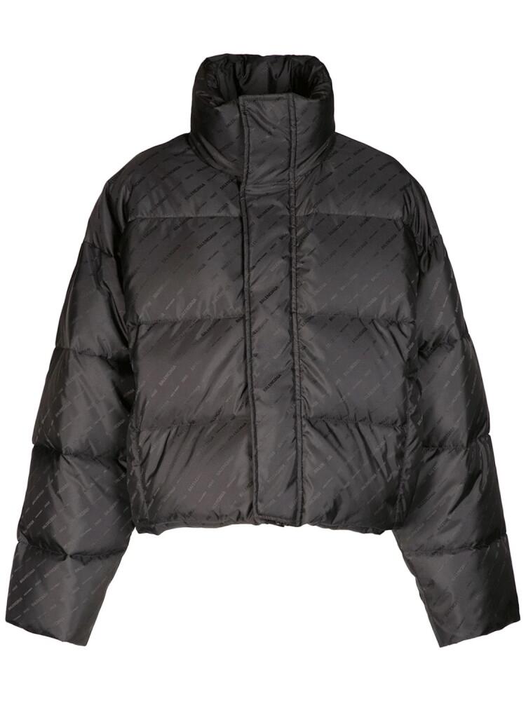 BALENCIAGA Jacquard Logo Nylon Puffer Jacket Cover