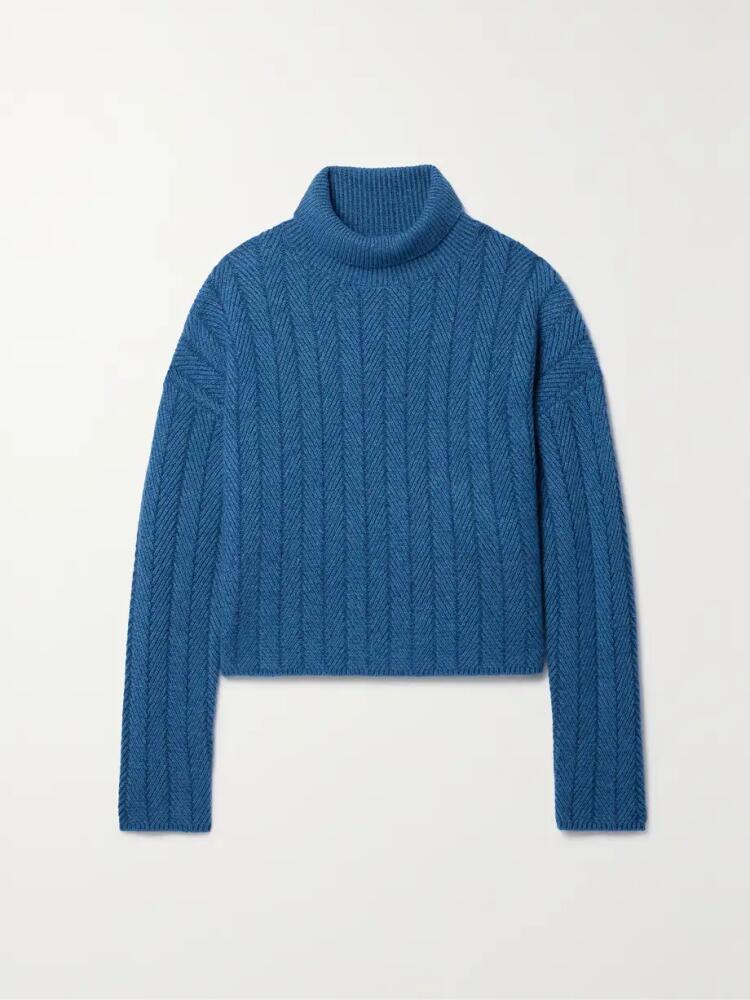 Altuzarra - Terence Herringbone Cashmere Turtleneck Sweater - Blue Cover