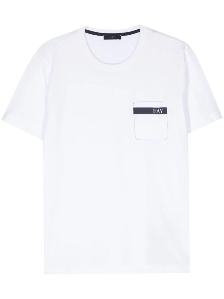 Fay logo-printed cotton T-shirt - White Cover