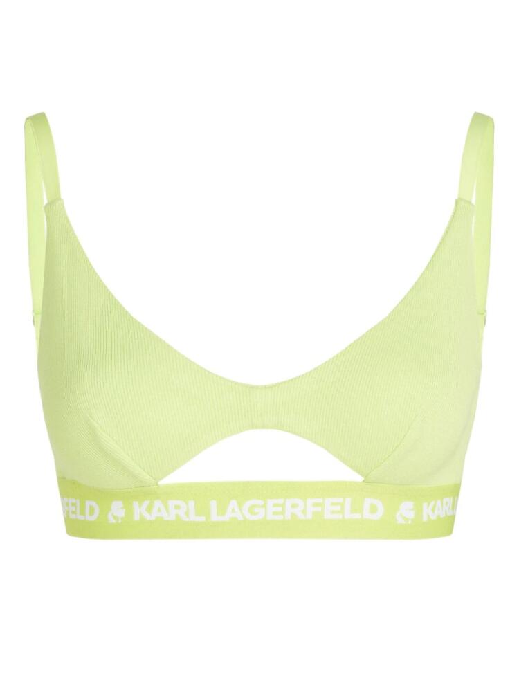 Karl Lagerfeld logo-underband scoop-neck bra - Green Cover