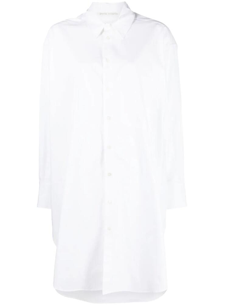 Palm Angels rhinestone logo shirt dress - White Cover