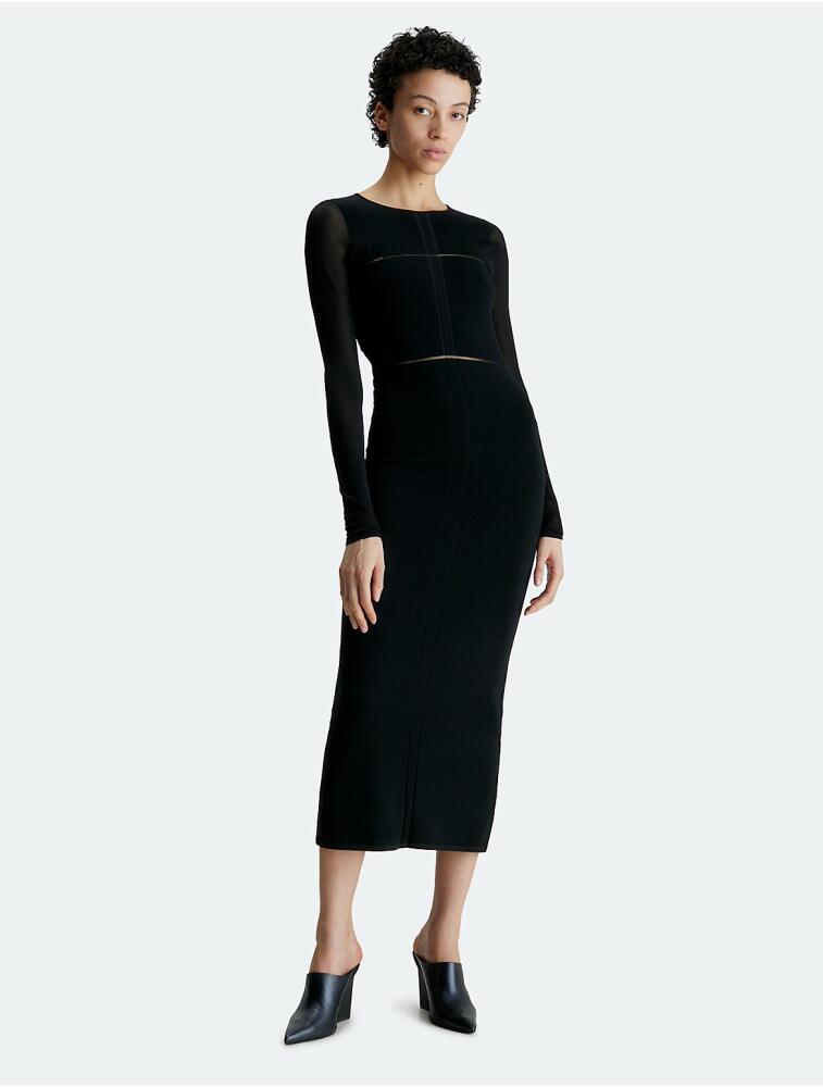 Calvin Klein Women's Sheer Cut Out Back Maxi Dress - Black Cover