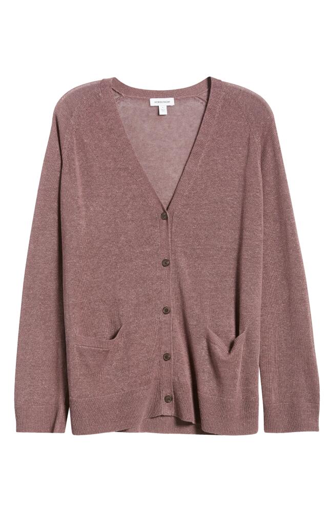 Nordstrom Linen Blend Cardigan in Grey Plum Cover